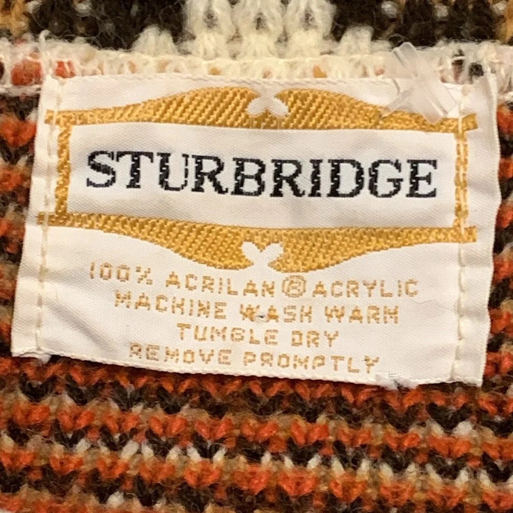 Vintage 1960-70’s Sturbridge Native American Cream Pattern Cape Buttons SzMedium - Picture 4 of 13